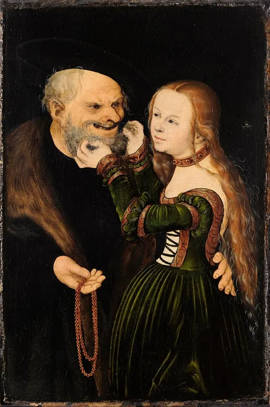 An Ill Matched Pair by Lucas Cranach the Elder - Canvas Print
