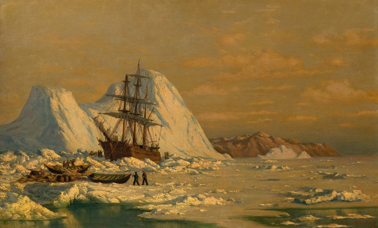 An Incident Of Whaling by William Bradford - Canvas Print