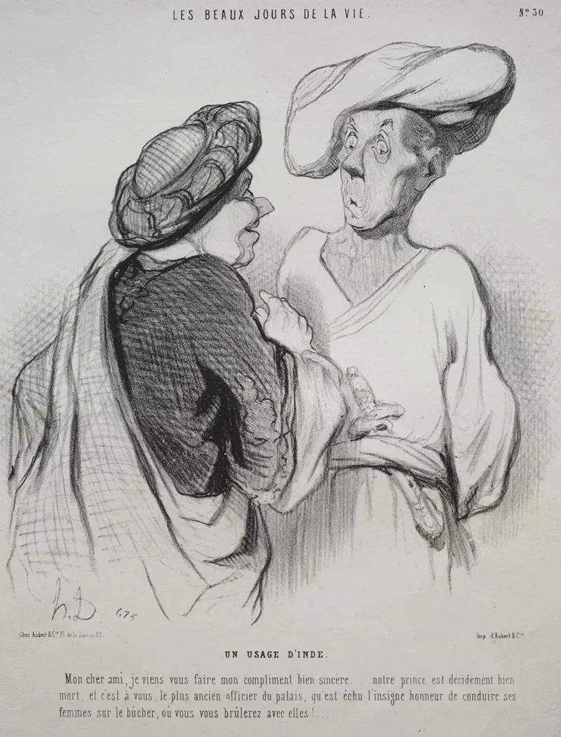 An Indian Custom by Honoré Daumier - Canvas Print