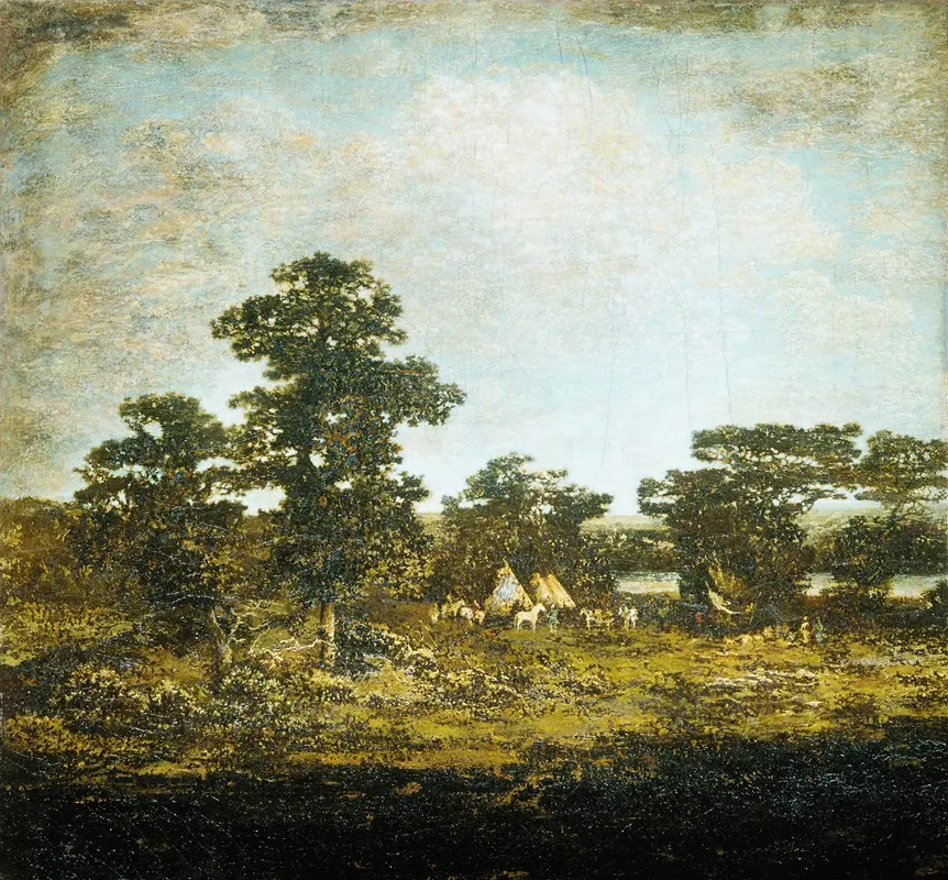 An Indian Encampment by Ralph Albert Blakelock - Canvas Print