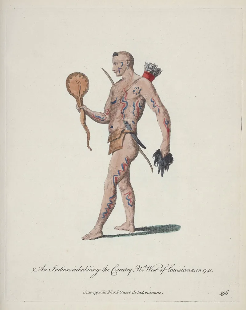 An Indian Inhabiting The Country Northwest Of Louisiana In 1741 Sauvage Du Nord Ouest De La Louisiane