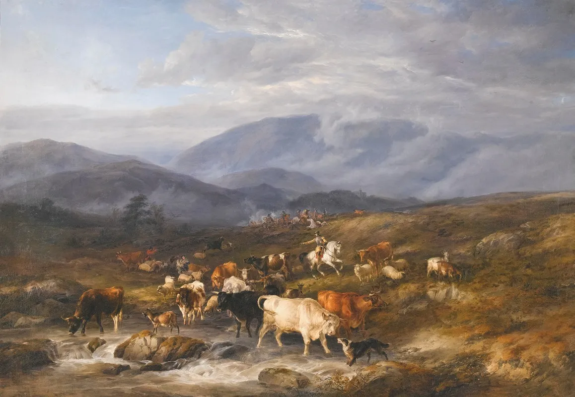 An Intercepted Raid Ettrick Shepherd by Thomas Sidney Cooper - Canvas Print