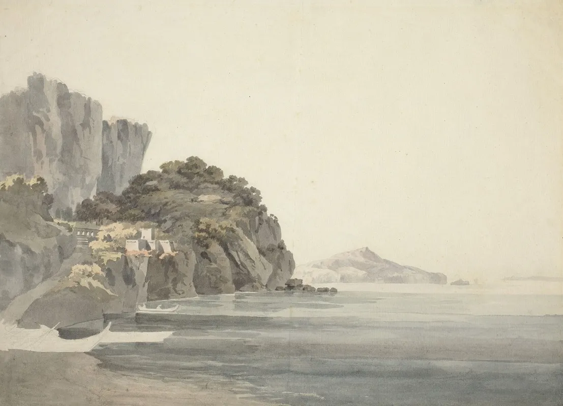 An Italian Coast Scene by John Warwick Smith - Canvas Print