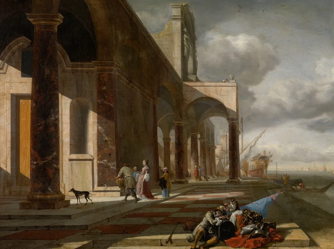 An Italian Seaport by Jan Baptist Weenix - Canvas Print