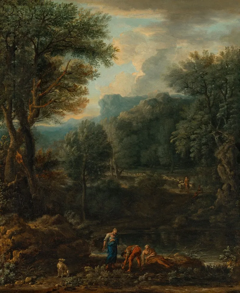 An Italianate Landscape 4 by John Wootton - Canvas Print