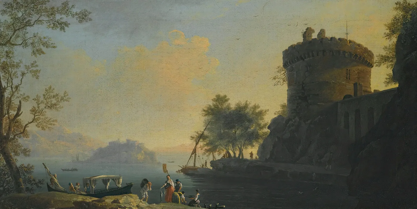 An Italianate Landscape With The Tomb Of The Plautii by Thomas Patch - Canvas Print