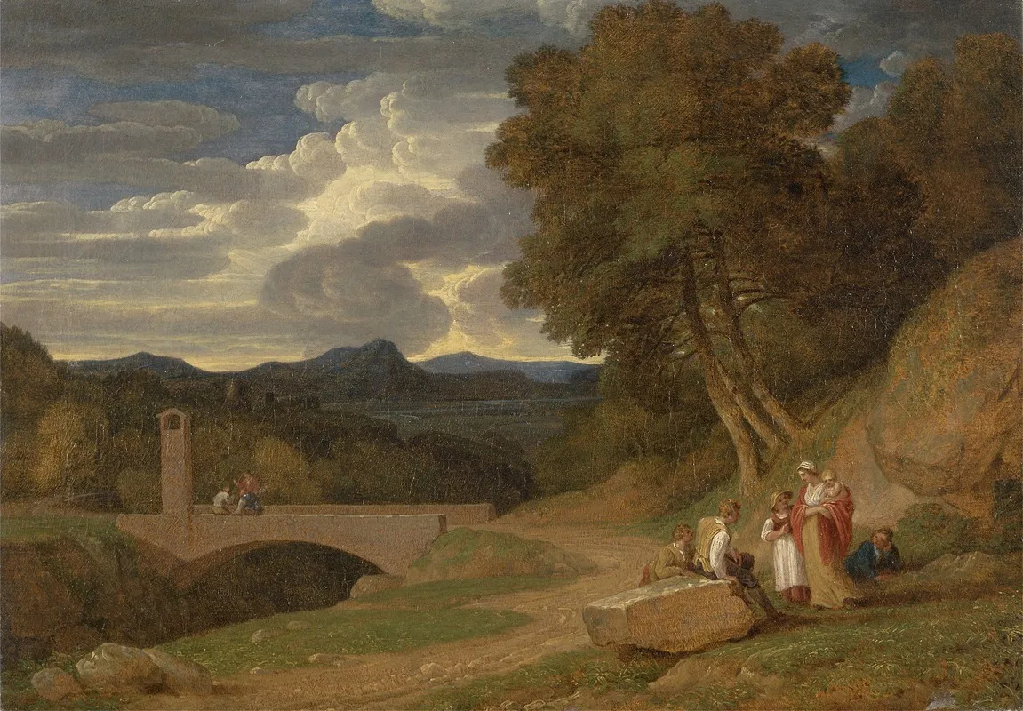 An Italianate Landscape by John White Abbott - Canvas Print