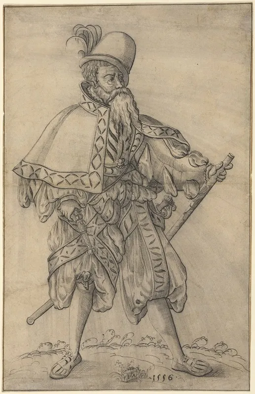 An Officer Of The Rank Of Oberster Feldprofoss In The Imperial Army by Jost Amman - Canvas Print