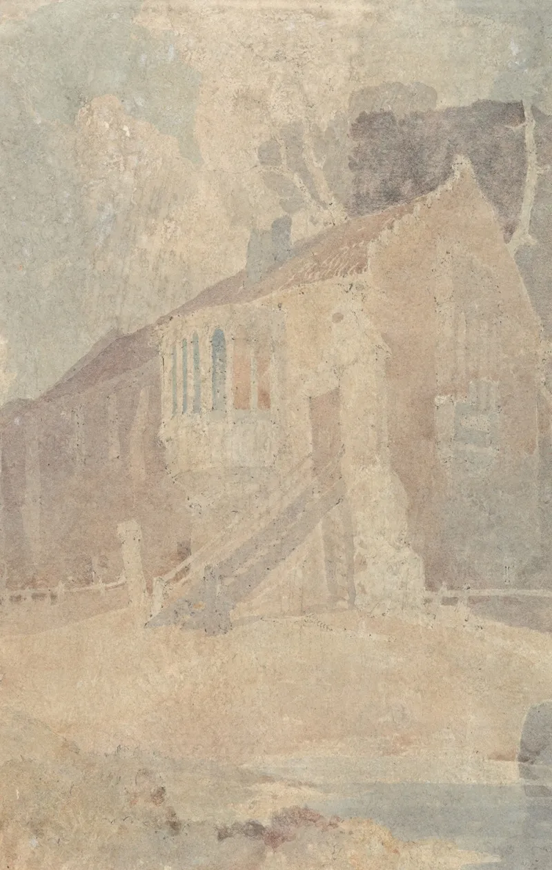 An Old Building With An Oriel Window Converted For Use As A Barn