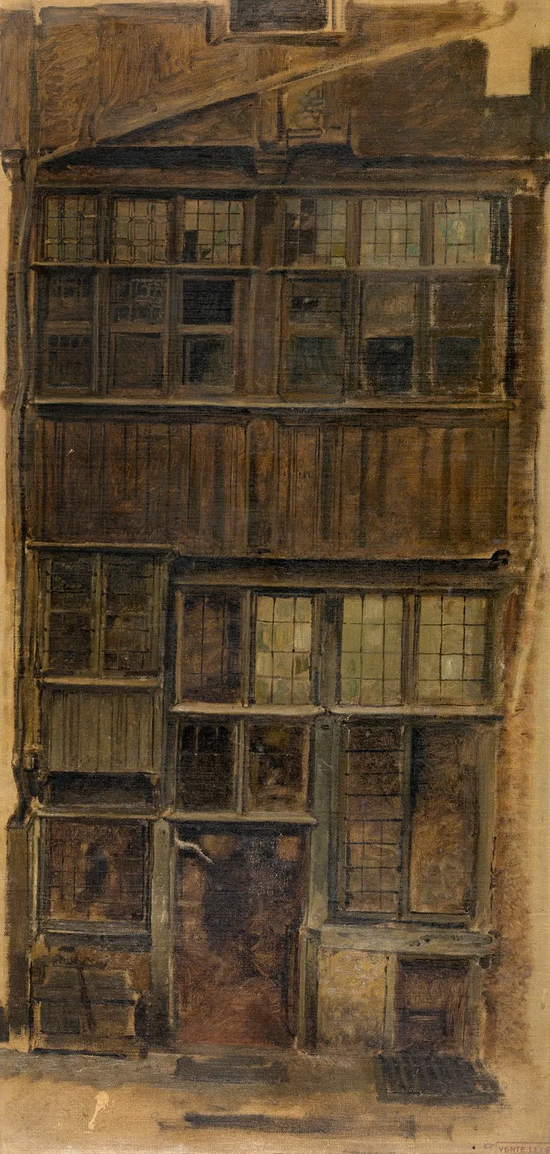 An Old Facade On The Melkmarkt by Jan August Hendrik Leys - Canvas Print