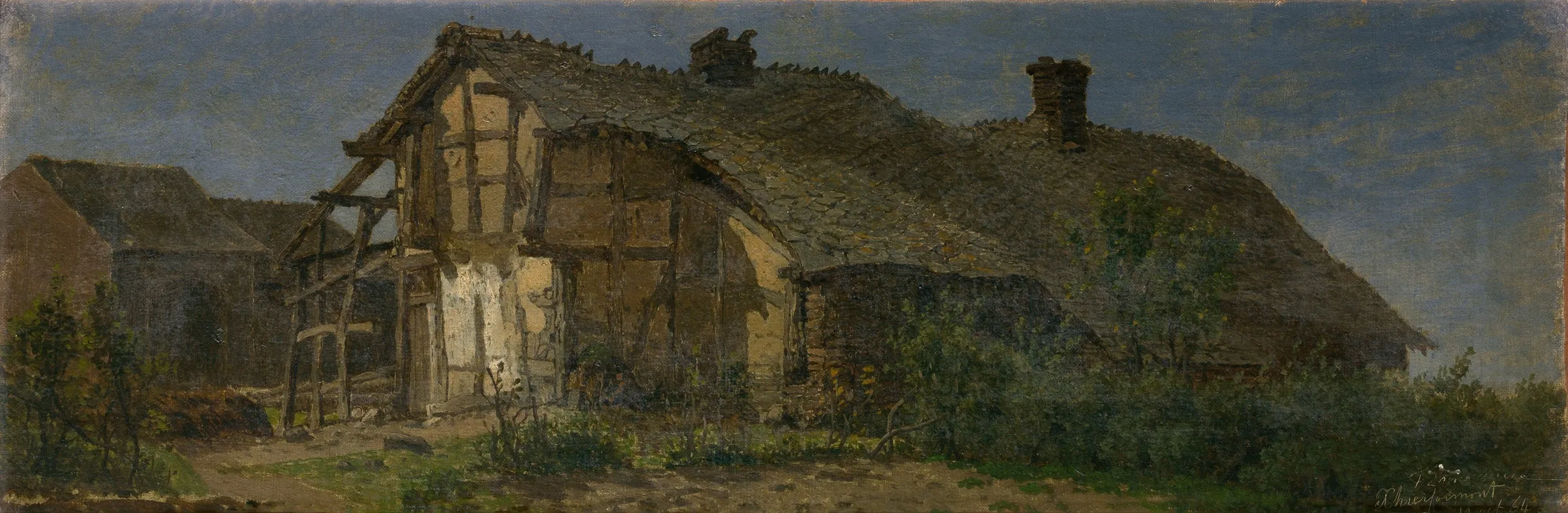 An Old Farm In Xhierformont by Jean Pierre François Lamorinière - Canvas Print