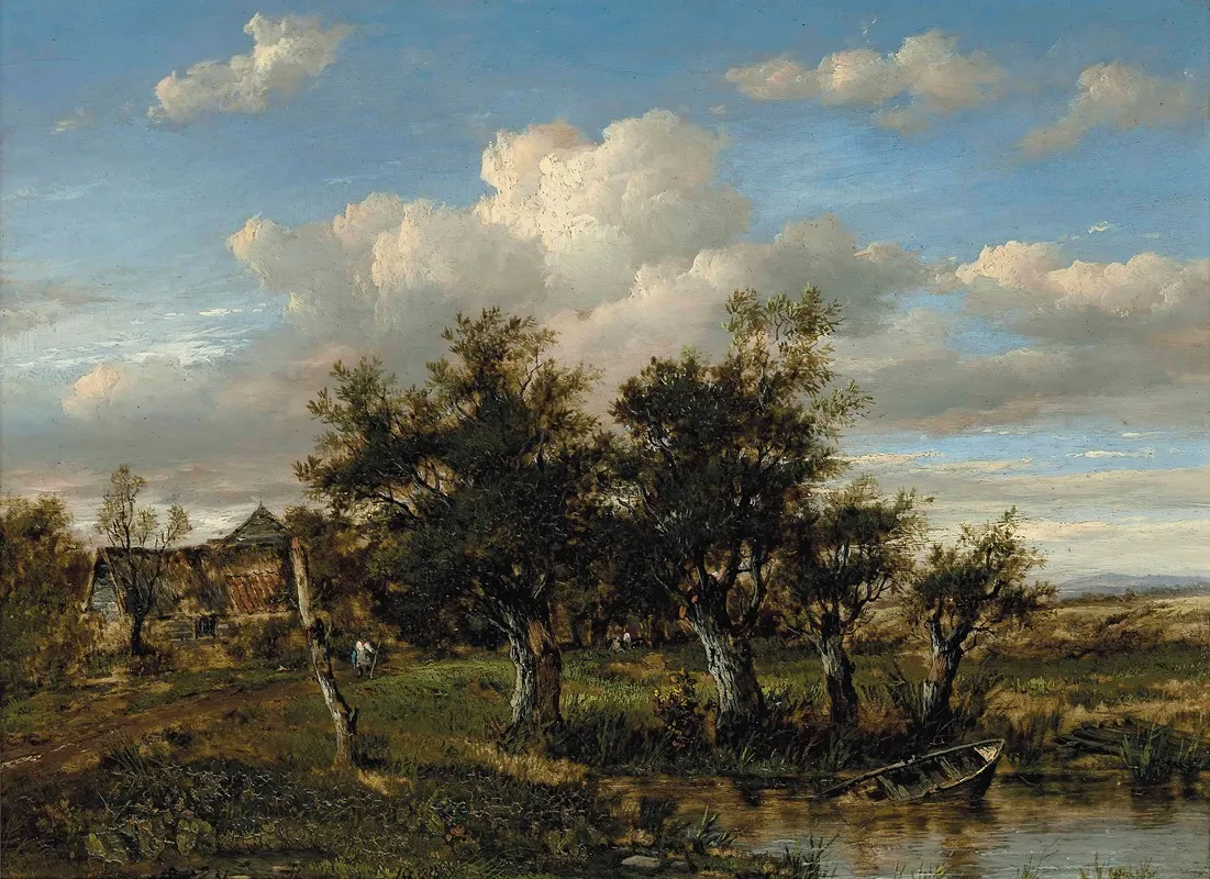 An Old Farmstead Near St Albans by Patrick Nasmyth - Canvas Print