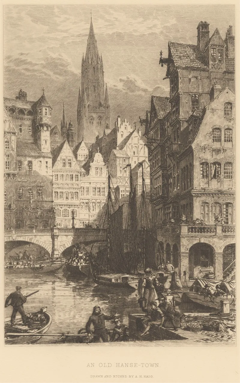 An Old Hanse Town by Axel Herman Haig - Canvas Print