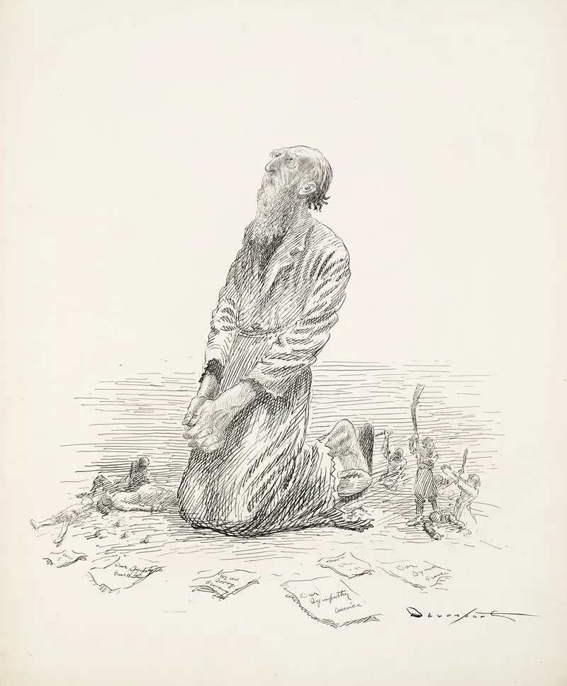 An Old Man On His Knees Praying