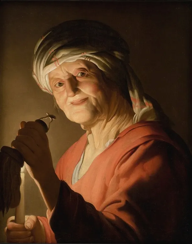 An Old Woman by Gerard van Honthorst - Canvas Print