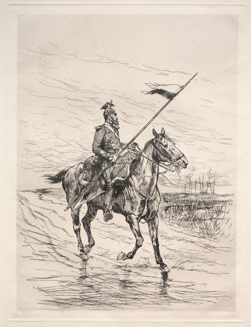 An Uhlan by Jean-Baptiste Édouard Detaille - Canvas Print