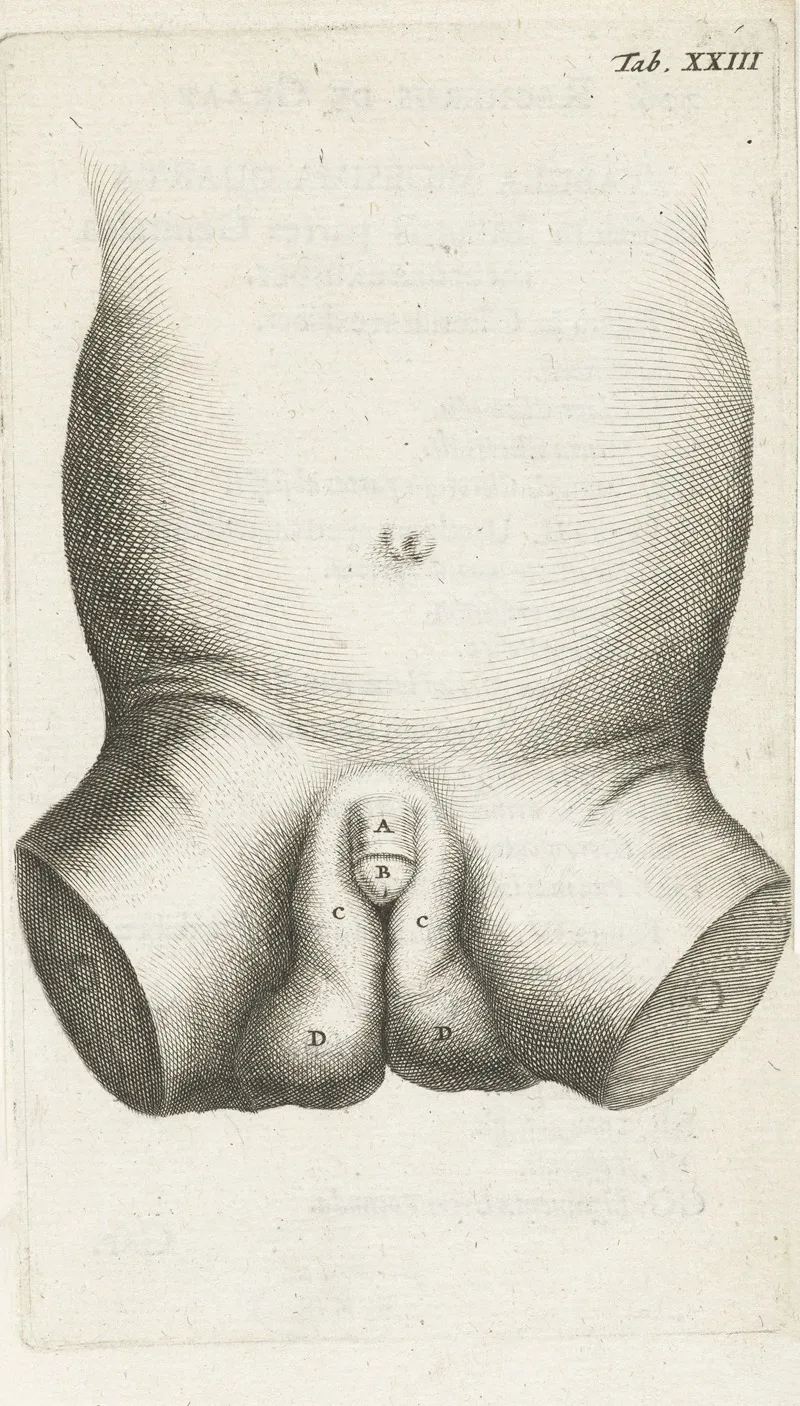 Anatomical Illustration Of A Childs Penis by Hendrik Bary - Canvas Print