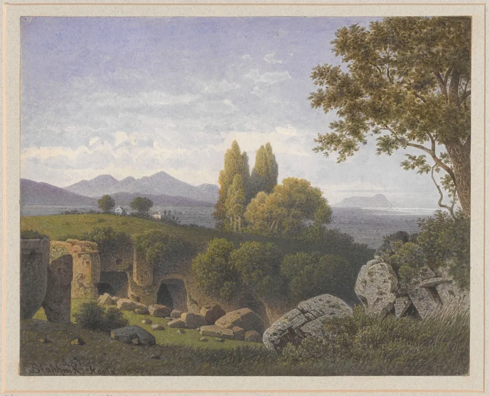 Ancient Caves Against The Background Of The Monti Sabini Near Rome