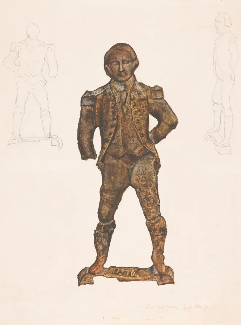 Andiron George Washington by Josephine Lindley - Canvas Print