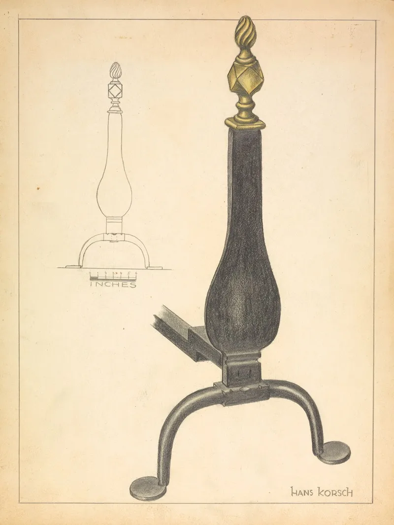 Andiron One Of Pair 12 by Hans Korsch - Canvas Print