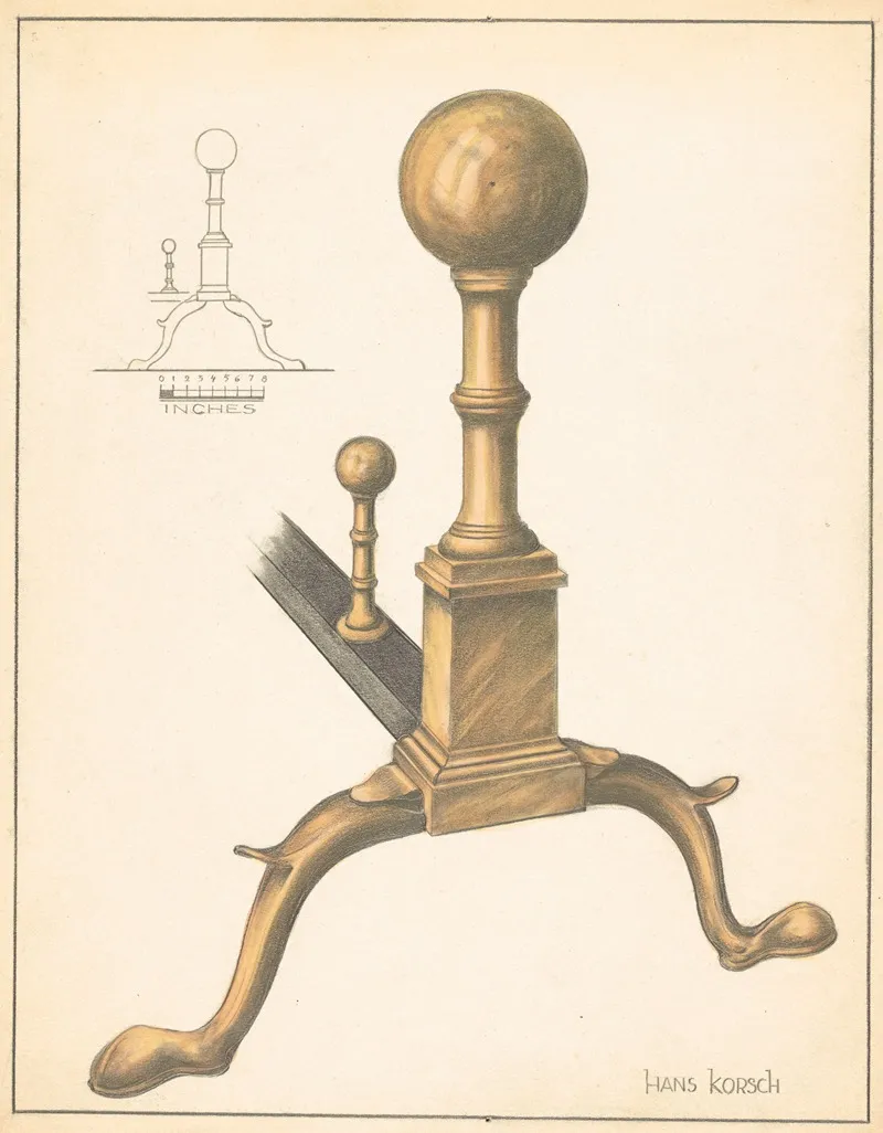 Andiron One Of Pair 14 by Hans Korsch - Canvas Print