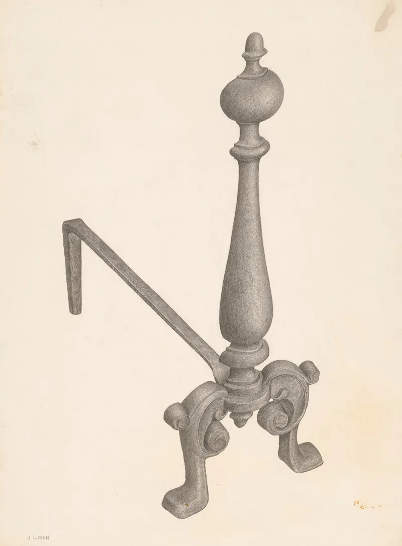 Andiron One Of Pair 36 by Jacob Lipkin - Canvas Print