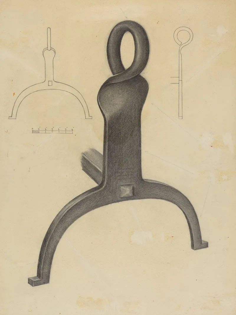 Andiron One Of Pair 47 by Mildred Ford - Canvas Print