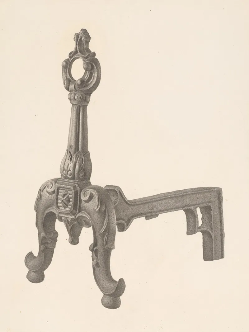 Andiron One Of Pair 49 by Milton Grubstein - Canvas Print