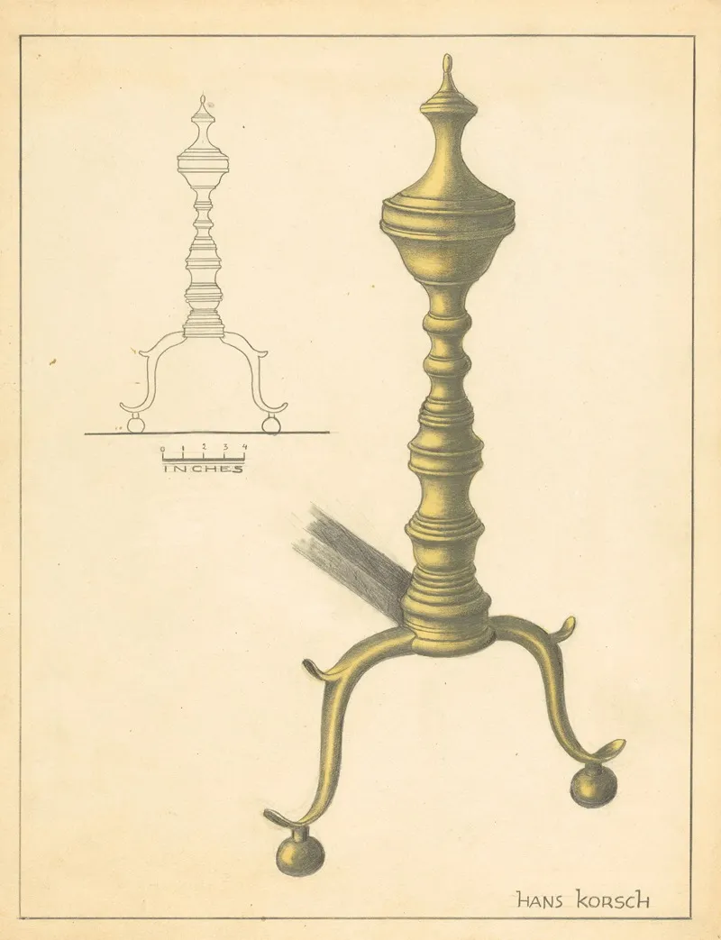 Andiron One Of Pair 9 by Hans Korsch - Canvas Print