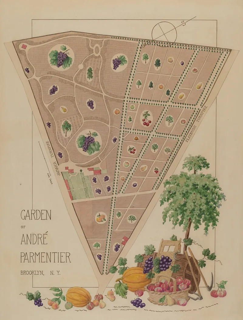 Andre Parmentier Garden by Helen Miller - Canvas Print