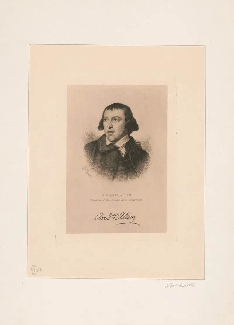 Andrew Allen Member Of The Continental Congress