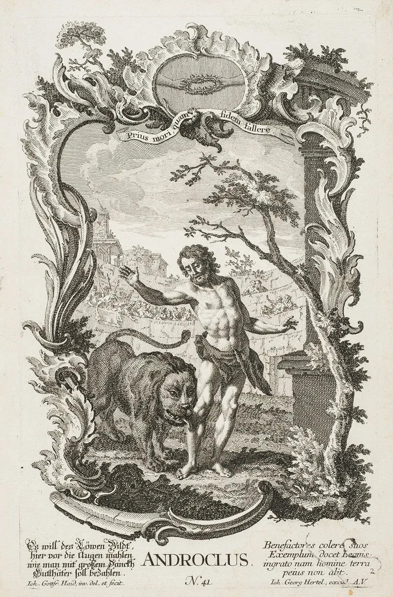 Androclus by Johann Gottfried Haid - Canvas Print