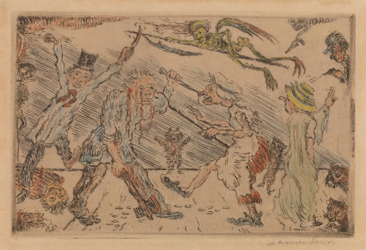 Anger 2 by James Ensor - Canvas Print