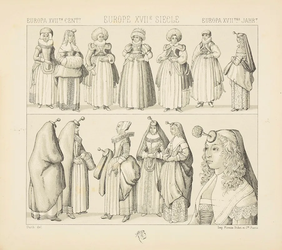Angleterre Brabant Allemagne Et France Costumes Feminins 1640 1650 Les Dames Houppes