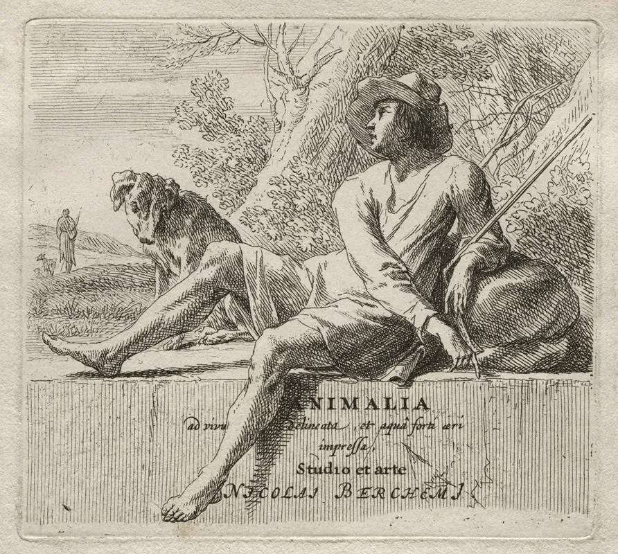 Animalia Frontispiece Shepherd And Dog