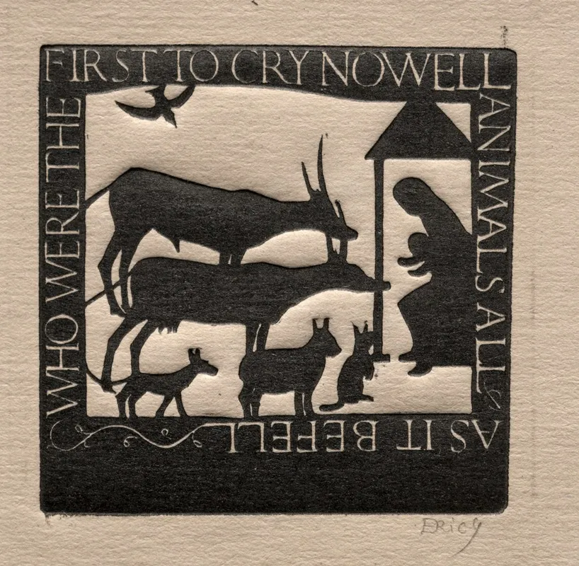 Animals All Who Were The First To Cry Nowell by Eric Gill - Canvas Print