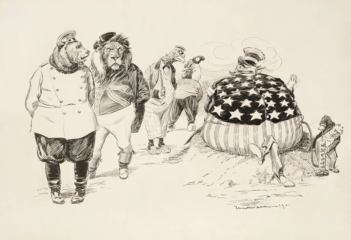 Animals Representing Russia England France And An Unidentified Bird Watch The United States Eagle Be Inflated By The Trusts