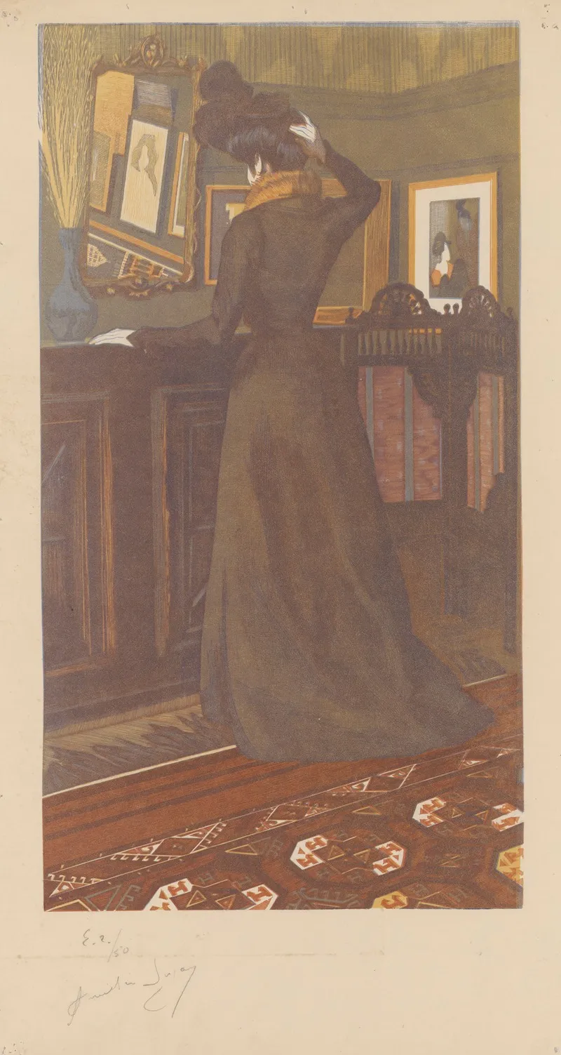 Anna Jeune Femme Se Recoiffant Mlle Marcolesco Belle Soeur De Lartiste