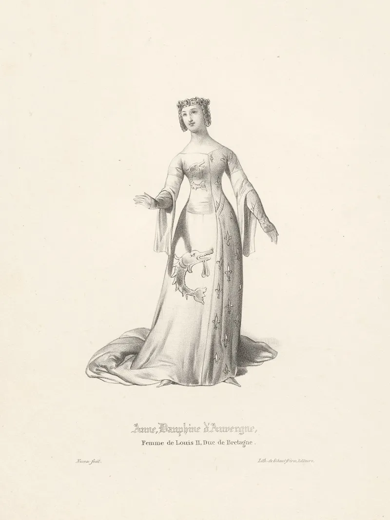 Anne Dauphine Dauvergne Femme De Louis Ii Duc De Bretagne by Pierre-Numa Bassaget - Canvas Print