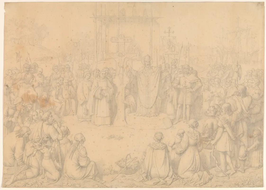 Ansgar Praedikende by Johan Ludvig Lund - Canvas Print