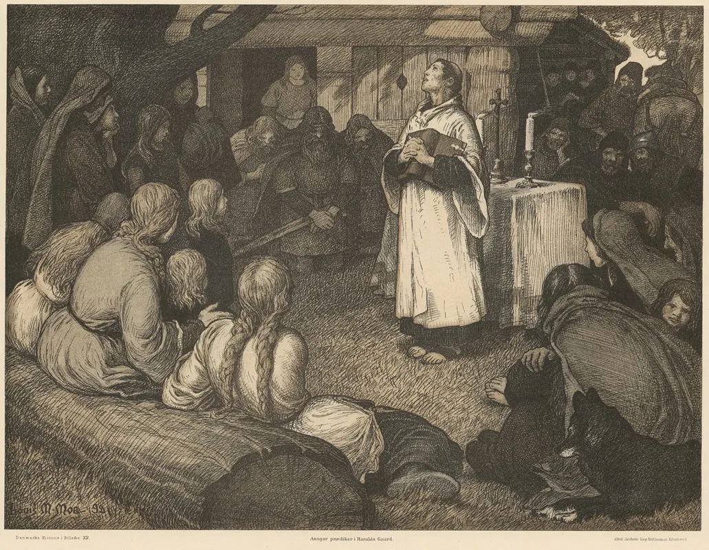 Ansgar Praediker I Haralds Gard Ansgar Preaching At The Court Of King Harald