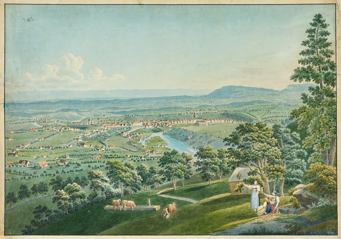 Ansicht Berns Und Der Aare Vom Gurten Aus 2