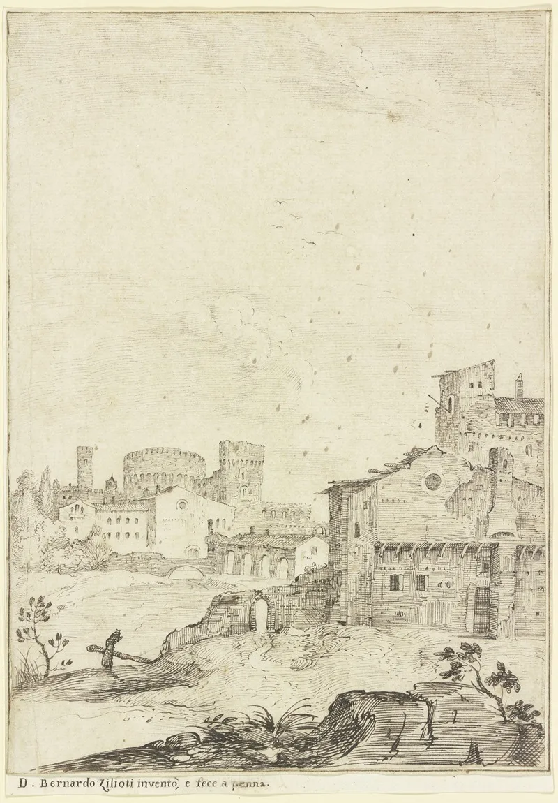 Ansicht Einer Italienischen Stadt by Domenico Bernardo Zilotti - Canvas Print