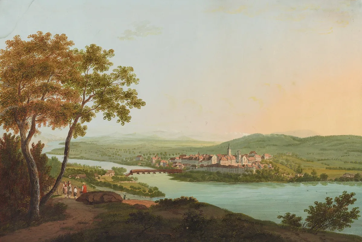 Ansicht Von Aarau by Johann Heinrich Bleuler - Canvas Print