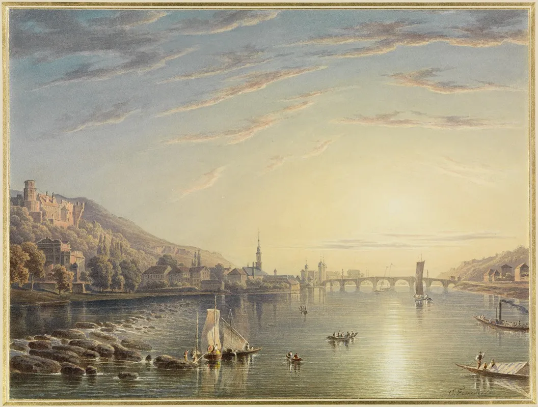 Ansicht Von Heidelberg Neckarabwarts Gesehen by Carl Ludwig Frommel - Canvas Print