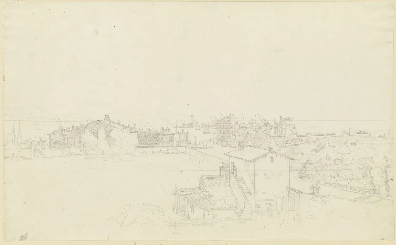 Ansicht Von Porto Danzio Der Geburtsstadt Von Kaiser Nero by Theodor Pelissier - Canvas Print