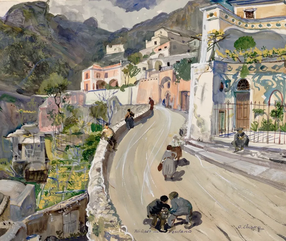 Ansicht Von Positano by Oskar Laske - Canvas Print