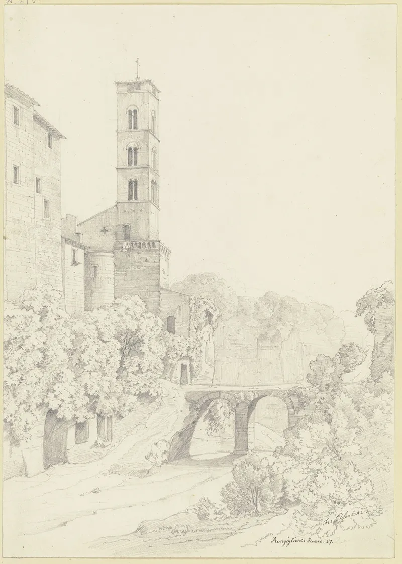 Ansicht Von Ronciglione Mit Der Kirche Santandrea