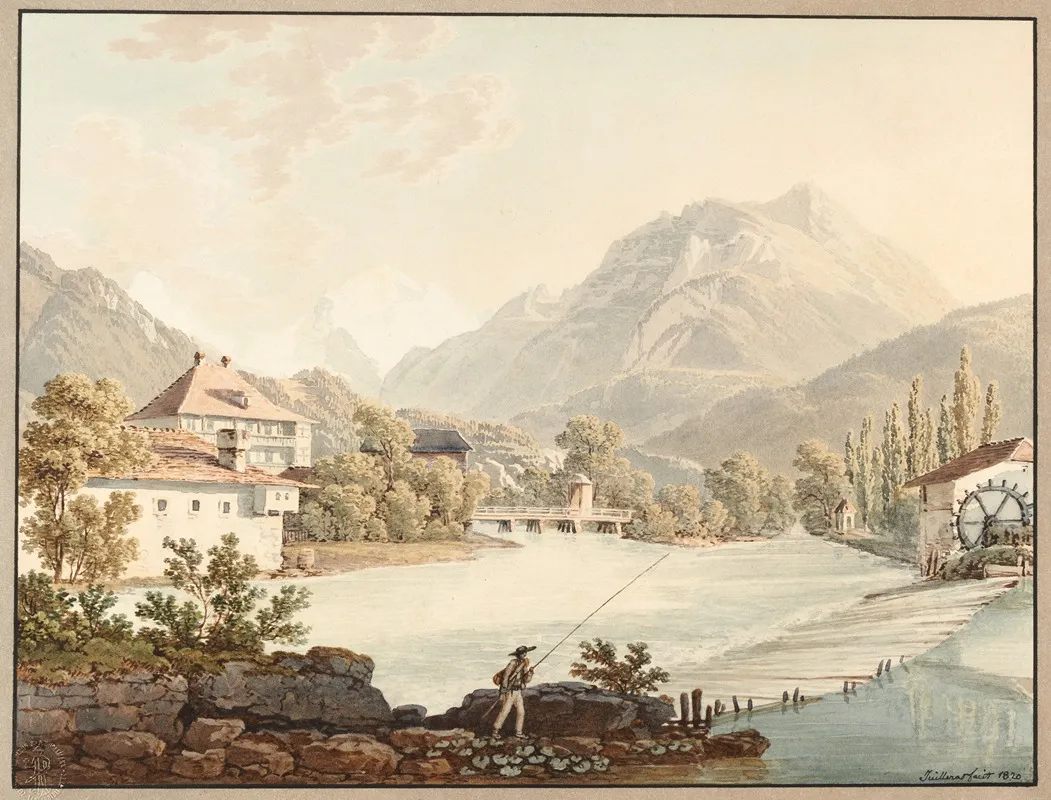 Ansicht Von Unterseen 2 by Jacques Henri Juillerat - Canvas Print