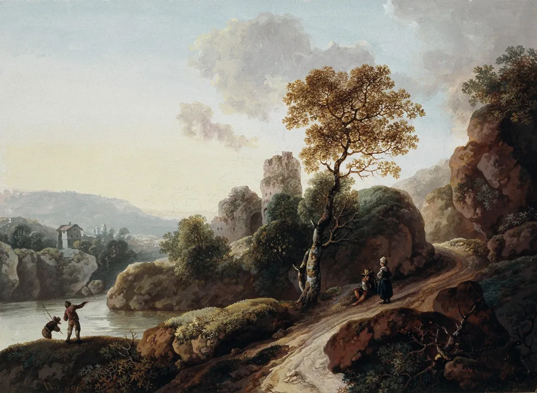 Ansteigender Hohlweg An Einem Flus